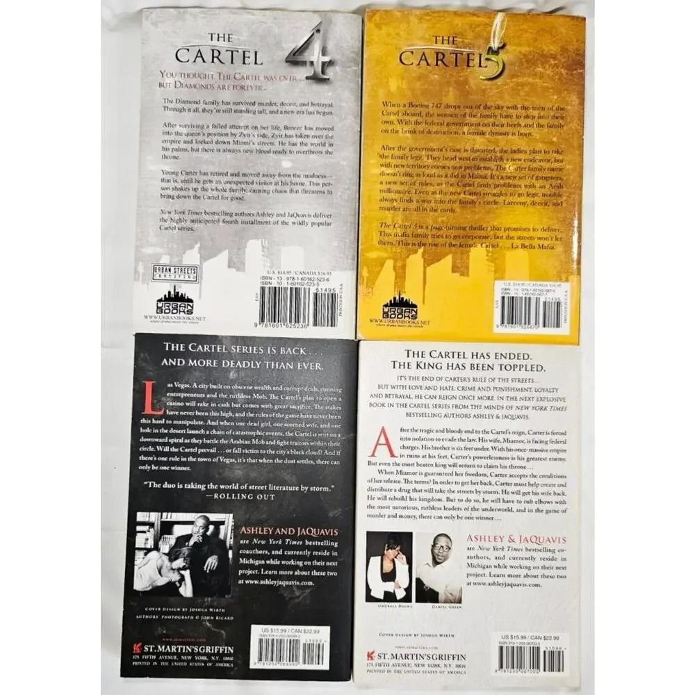 THE CARTEL Series 4,5,6 &7 Ashley & JaQuavis Paperback Urban Fiction Crime EUC